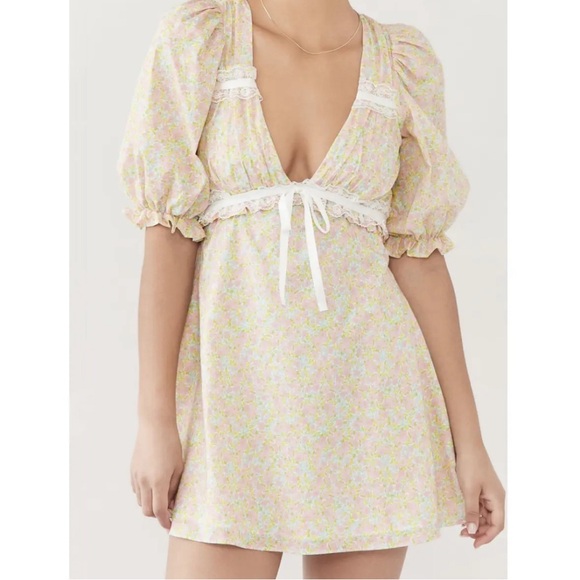 For Love & Lemons Floral Puff Sleeve Dress - Picture 2 of 8